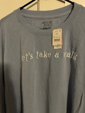 Mighty Fine Men's Light Blue 'Let's Take a Walk' Crewneck Sweatshirt